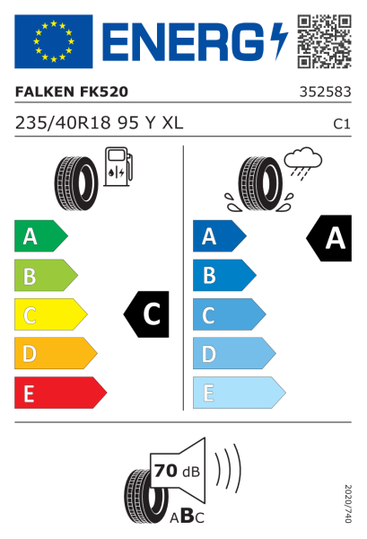 235/40 R 18 tl. 95 Y FALKEN  Azenis FK520, MFS XL